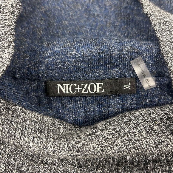 NIC+ZOE Sweater Dress Color Block Mock Neck Long Sleeve Stretch Knee Length - Picture 7 of 9